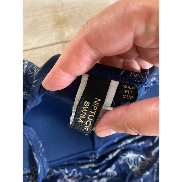 NipTuck Swim Women's One Piece Navy Blue Silver Floral Swim Suit - 12 - Picture 10 of 14